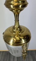 Ceiling Lamp Vintage Brass Pendant Chandelier Frosted Glass Light LOT 52555