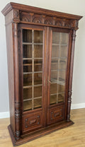 Bookcase Antique French Style Glazed Display Cabinet Oak Sideboard LOT 6545
