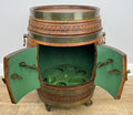 Cabinet Vintage French Style Barrel Drink Cabinet Oak Carved Storage LOT 496210