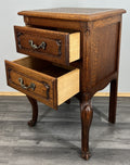 Bedside Table Vintage French Louis XVI Oak Carved Nightstand Cabinet LOT 46953