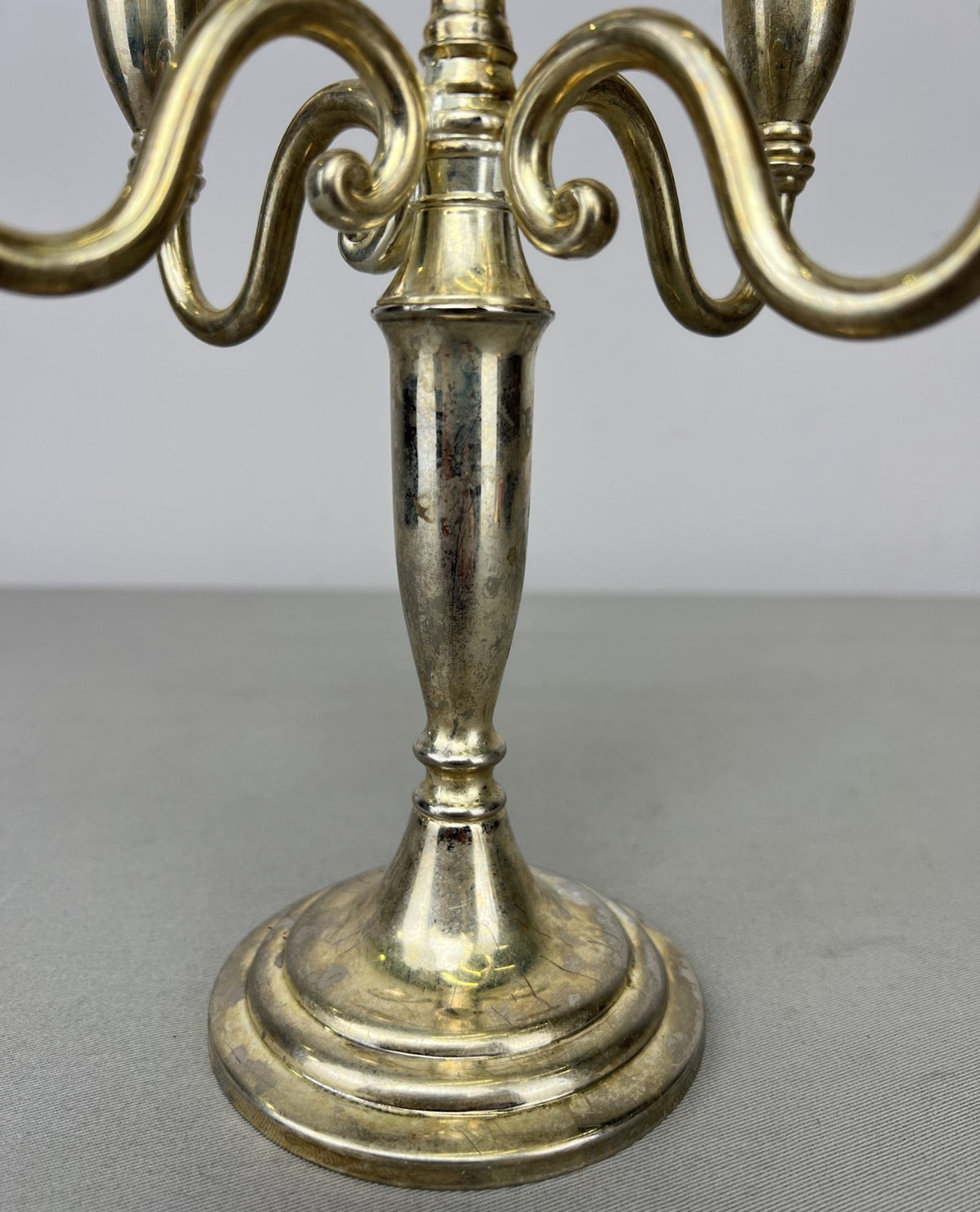 Pair of Candelabras Vintage French Style Metal Five Arm Candle Holders LOT 6483