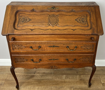 Secretaire Writing Desk Vintage French Louis Oak Rare Bureaux Cabinet LOT 63180