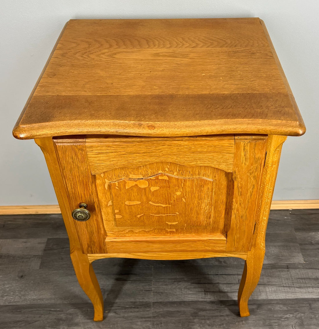 Bedside Table Vintage French Louis XVI Style Oak Cabinet Nightstand LOT 37280