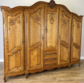 Wardrobe Vintage French Louis XVI Style Five Door Oak Carved Armoire LOT 61251