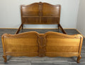 Bed Vintage French Louis XVI King Size Bed Frame Oak Carved Headboard LOT 46040