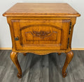 Pair of Bedside Tables Vintage French Oak Nightstands Carved Cabinets LOT 34651