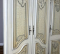 Wardrobe Vintage French Shabby Chic Five Door Carved Armoire Cabinet LOT 61214