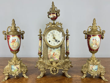 Lancini Imperial Ormolu Porcelain Gilt Brass Mantle Clock  LOT 46380