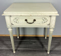 Bedside Table Vintage French Shabby Chic Painted Drawer Carved Cabinet LOT 4042