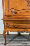 Cabinet Vintage French Louis Style Oak Carved Sideboard with Drawer LOT 45774