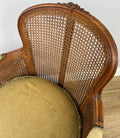 Armchair Vintage French Style Cane Upholstered Accent Carved Chair LOT 631112