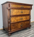 Chest of Drawers Antique French Burr Style 4 Drawers Carved Cabinet LOT 44974