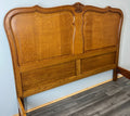 Bed Vintage French Louis XVI Oak Double Bed Frame Carved Headboard LOT 37913