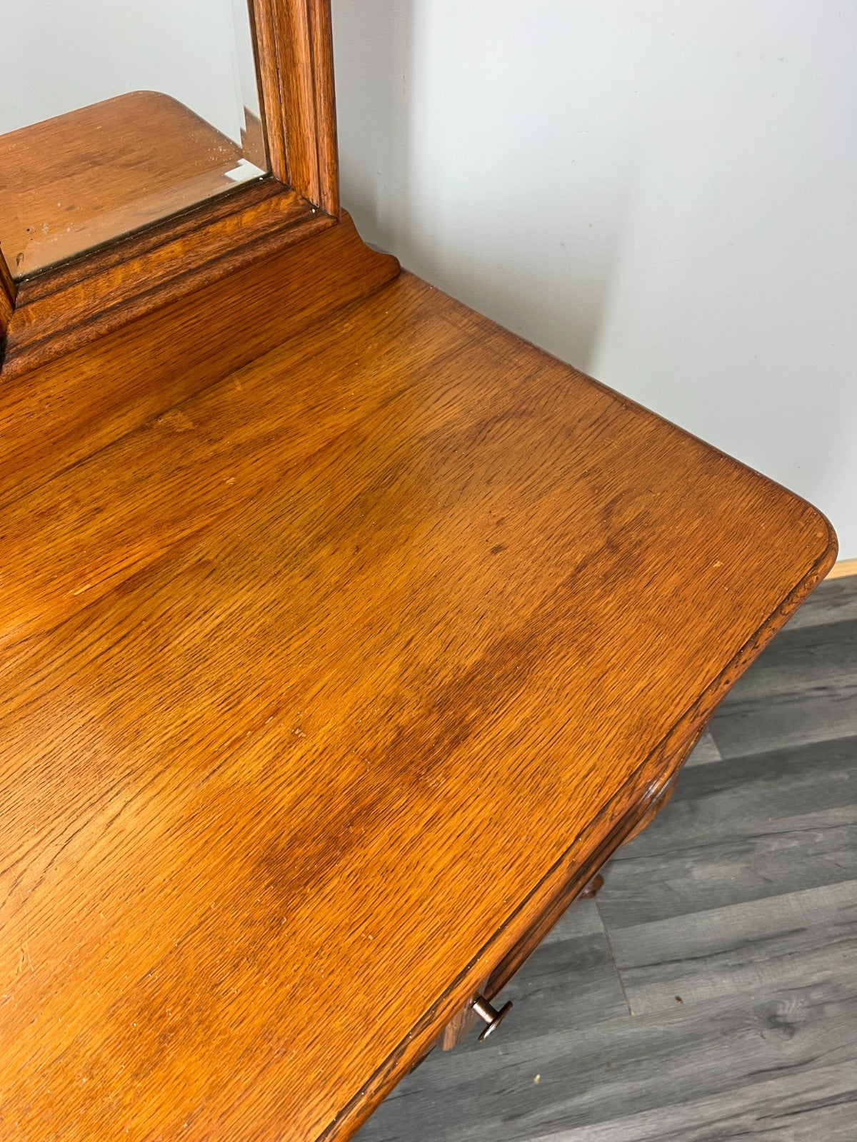 Vintage Dressing Table with Mirror French Oak Louis Vanity Table Makeup LOT 45636