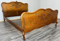 Bed Frame Vintage French Louis XVI Style Oak Double Carved Panel LOT 41128