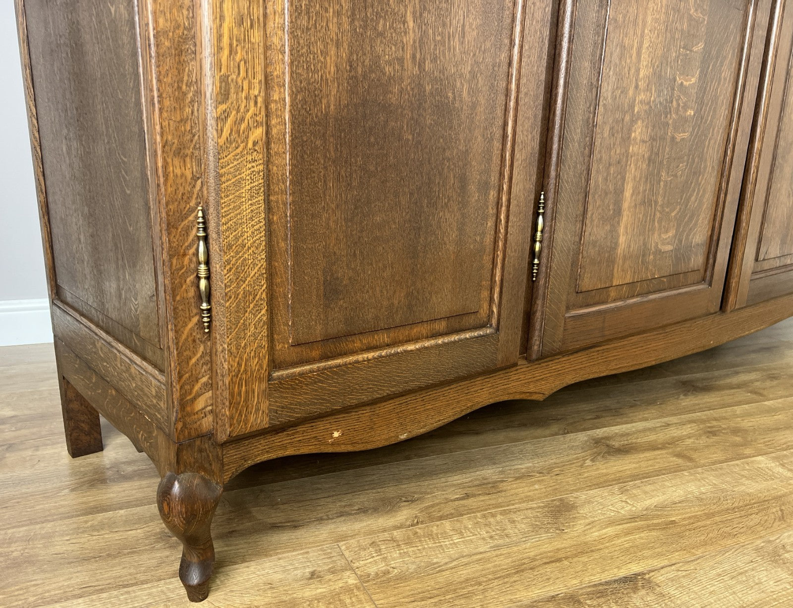 Wardrobe Vintage French Louis XVI Style Four Door Oak Carved Armoire LOT 60816