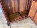 Wardrobe Antique French Style Walnut Two Door Mirrored Carved Armoire LOT 613321