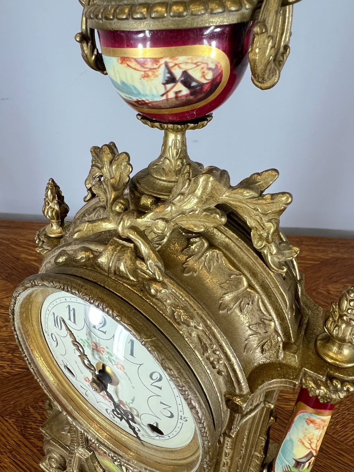 Lancini Imperial Ormolu Porcelain Gilt Brass Mantle Clock  LOT 46386
