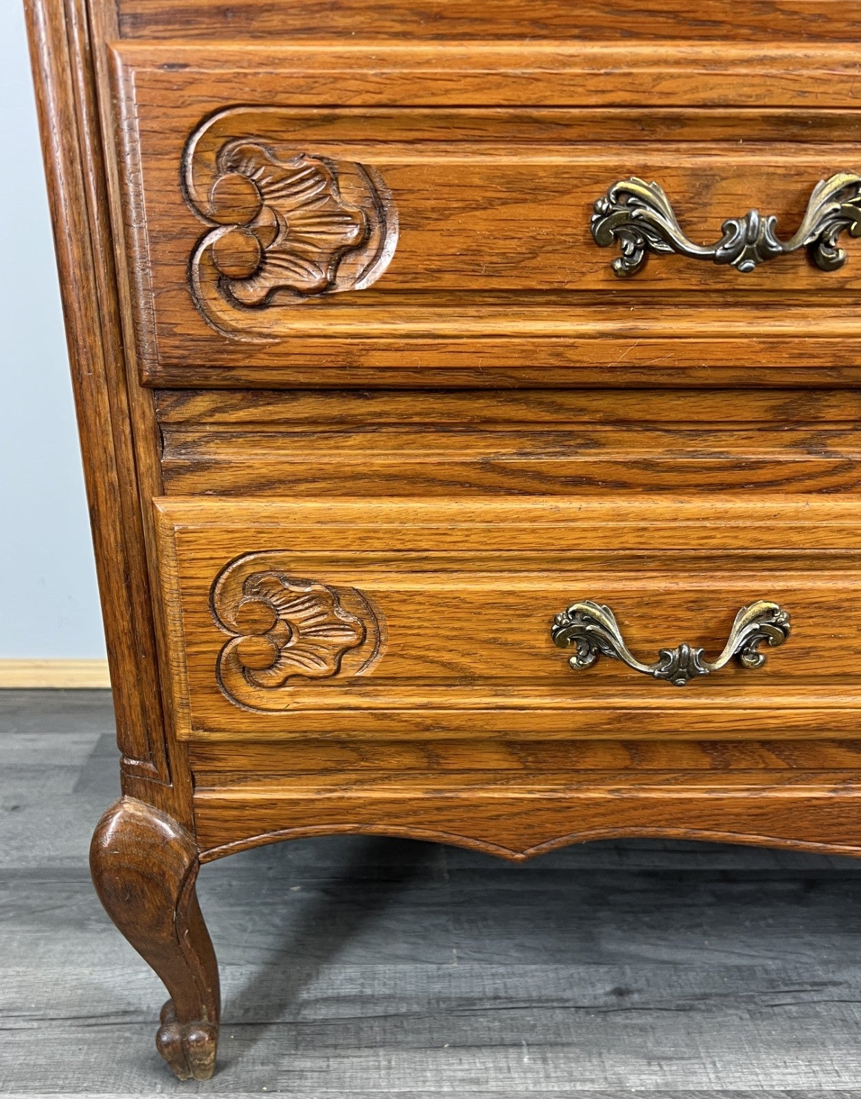 Secretaire Writing Desk Oak Rare Vintage French Louis Bureaux Cabinet LOT 45087