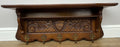 Coat Rack Vintage French Oak Wall Mounted 5 Hooks Carved Rack Hanger LOT 62943