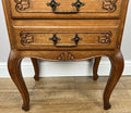 Pair of Bedside Tables Vintage French Louis Oak  Nightstands Cabinets LOT 49087