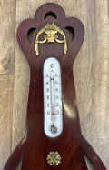 Barometer Vintage Brass Mahogany Wall Barometer Thermometer Hygrometer LOT 60863
