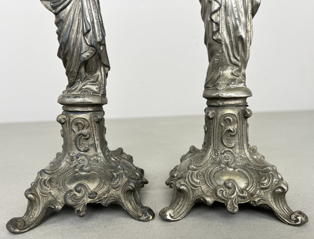 Pair of Candle Holders Vintage French Style Figural Design Candlesticks LOT 6471
