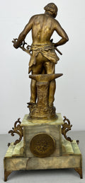 Clock Antique French Ornate Figural Marble Forgeron Mantel Clock LOT 6479