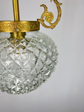 Ceiling Lamp Vintage Style Brass and Pressed Crystal Pendant Chandelier LOT 52535