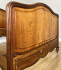 Bed Antique French Style Double Bed Frame Walnut Carved Headboard LOT 640712