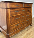 Chest of Drawers Antique French Walnut Marble Top Five Drawer Cabinet LOT 64513