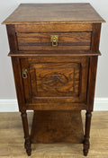 Bedside Table Antique French Style Oak Cabinet Carved Nightstand LOT 63930