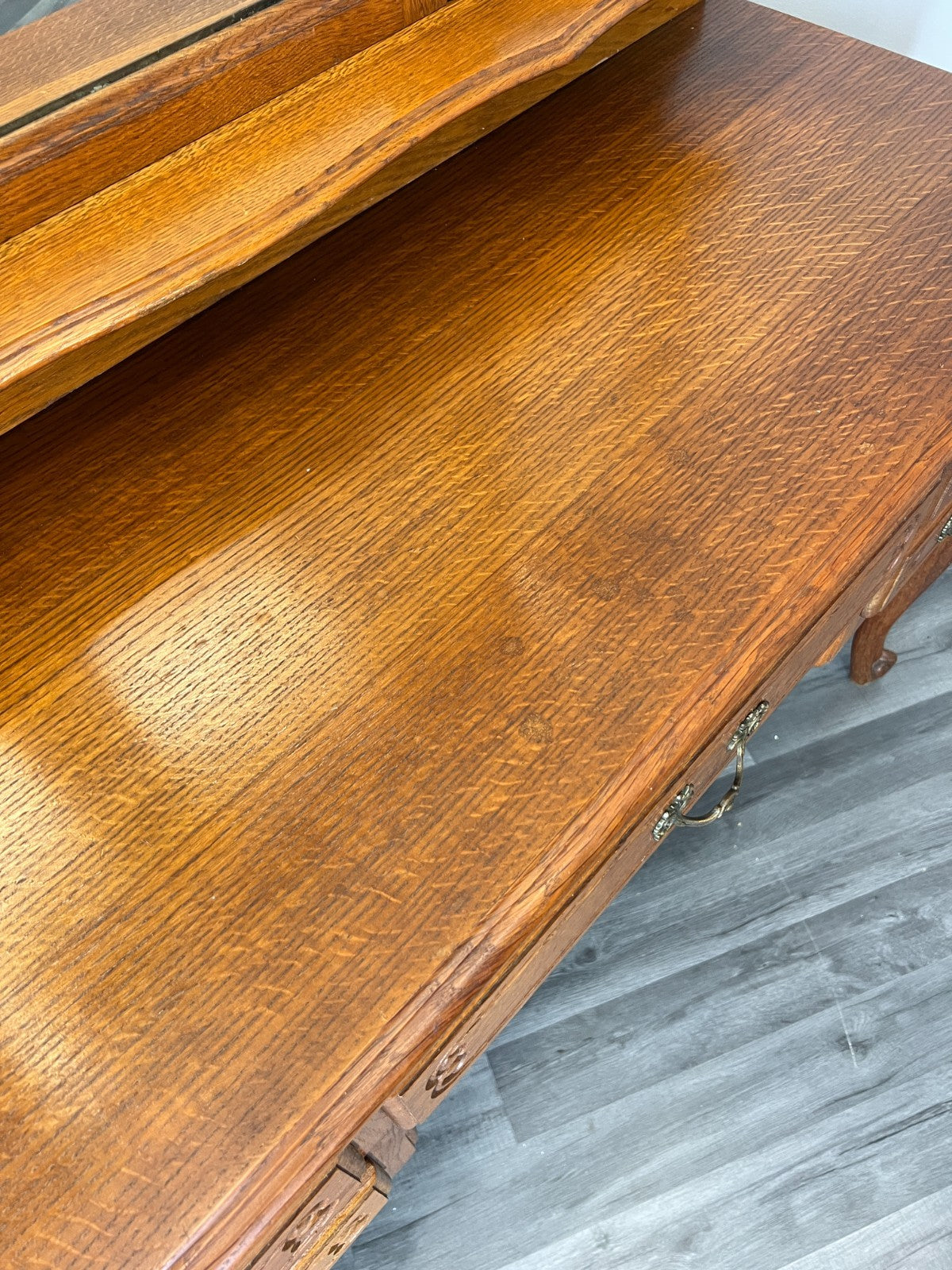 Vintage Dressing Table with Mirror French Oak Louis Vanity Table Makeup LOT 45594