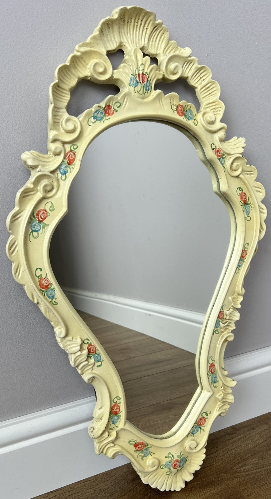 Mirror Vintage French Decorative Floral Wall Mirror Ornate Frame LOT 63300
