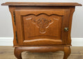 Pair of Bedside Tables Vintage French Louis Oak Nightstands Cabinets LOT 62196