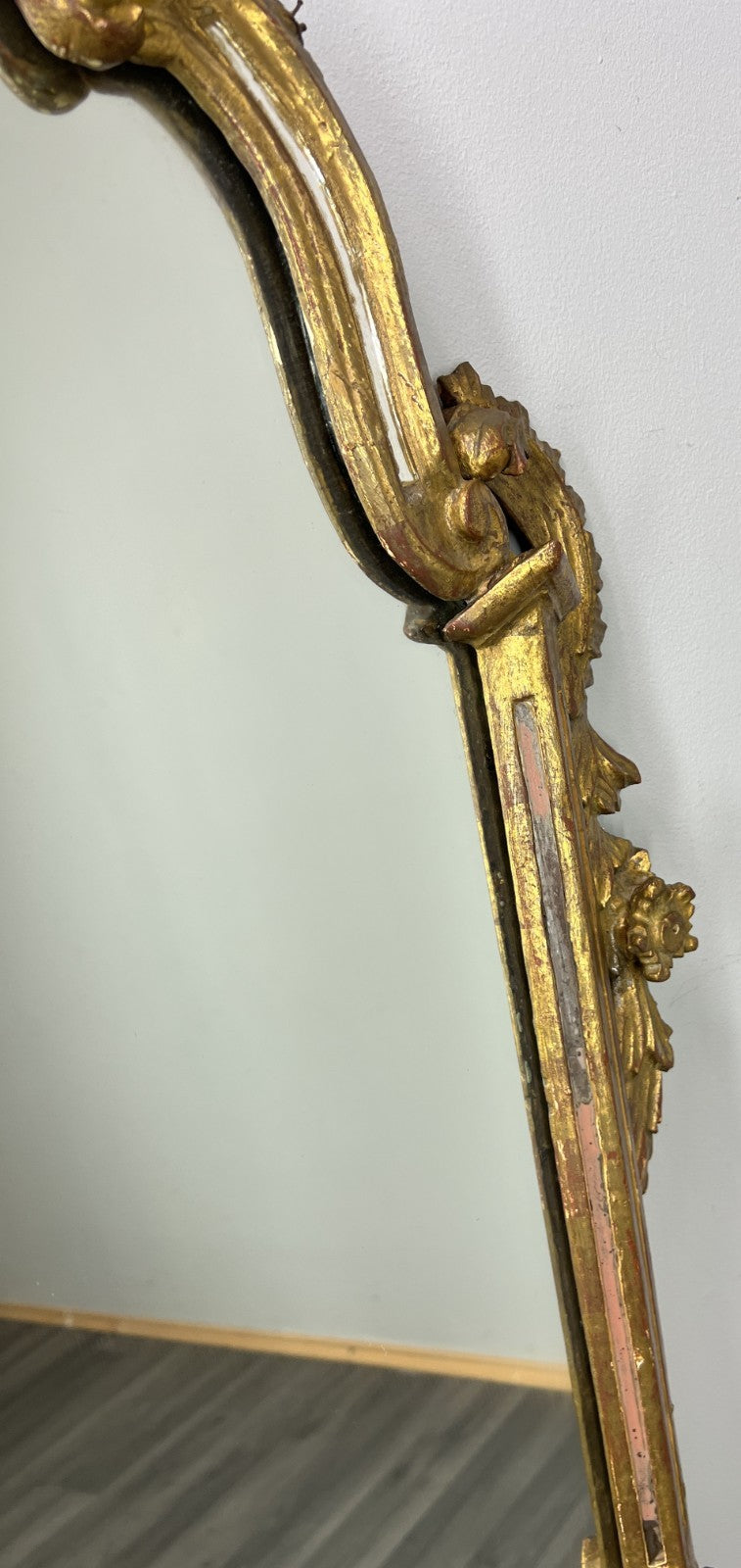 Vintage French Style Carved Wall Mirror Ornate Gilt Wooden Wall Frame LOT 47767