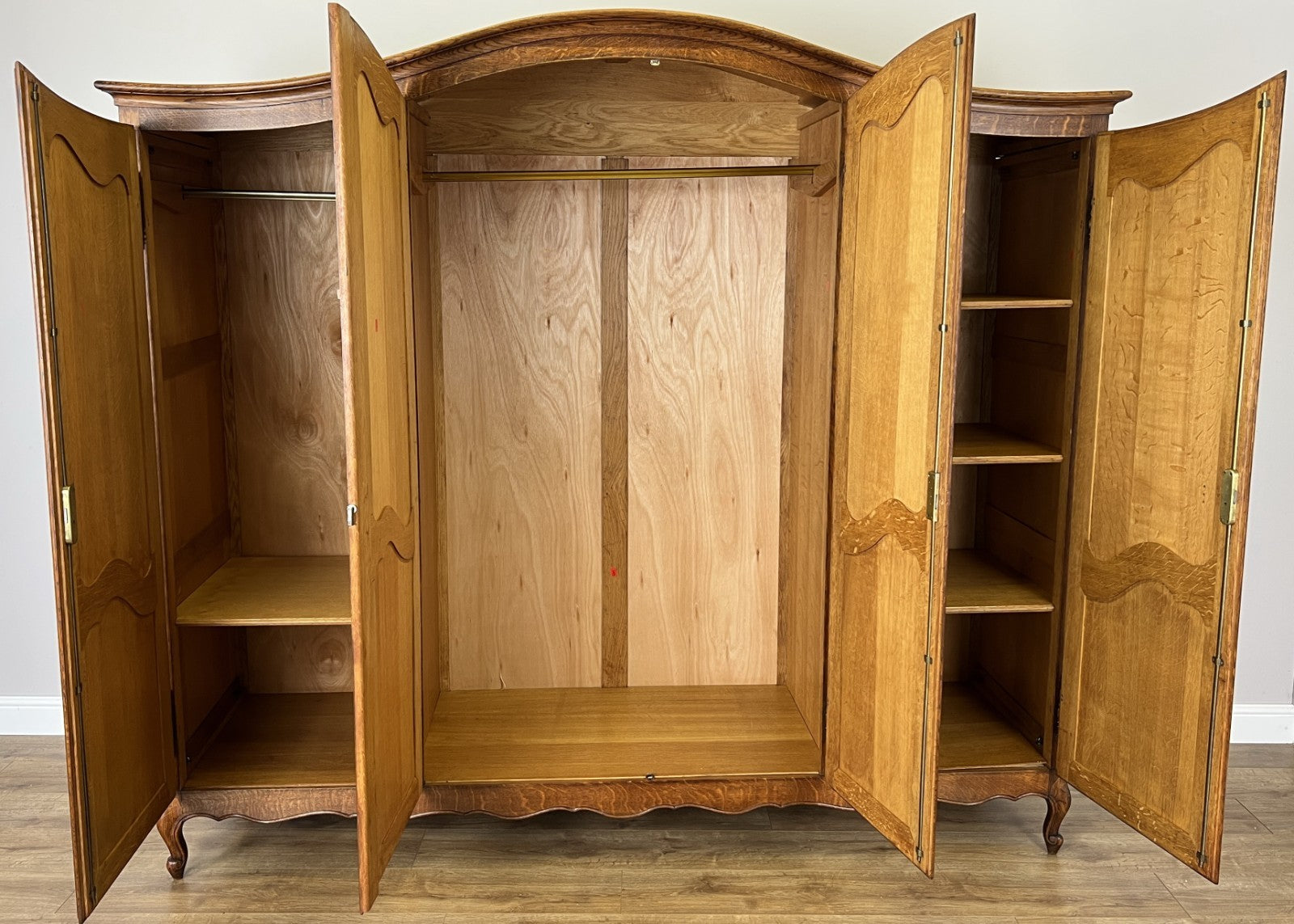 Wardrobe Vintage French Louis XVI Style Oak Four Door Carved Armoire LOT 61059