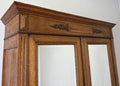 Wardrobe Antique French Style Oak Two Door Carved Mirrored Armoire LOT 61624