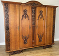 Wardrobe Vintage French Style Four Door Carved Armoire Cabinet LOT 61470