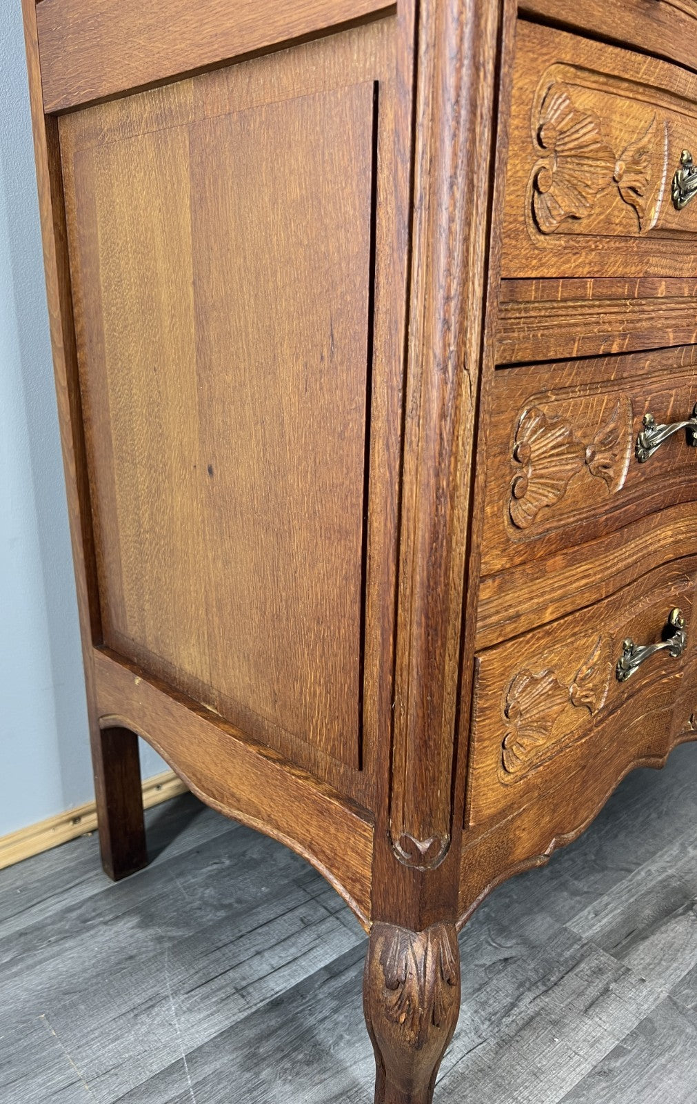 Secretaire Writing Desk Vintage French Louis Oak Rare Bureaux Cabinet LOT 44638