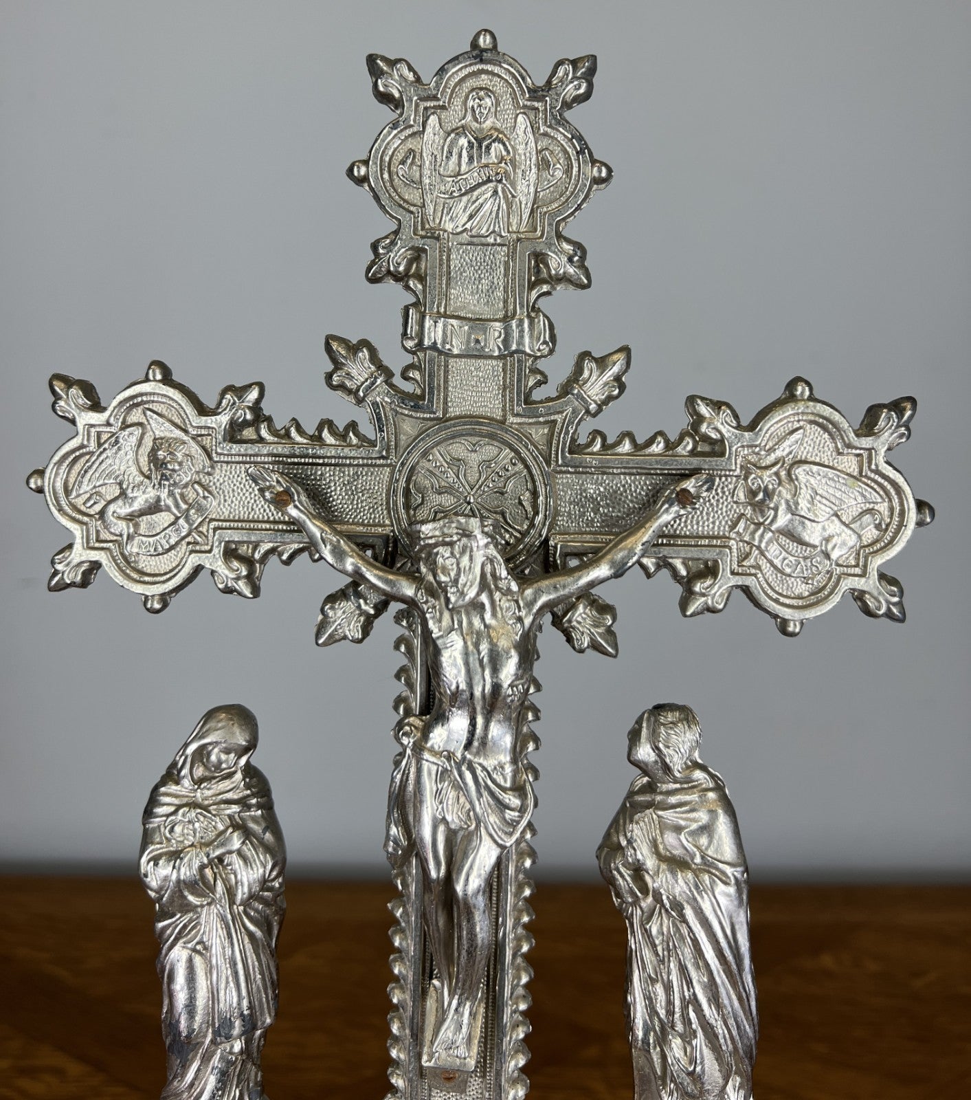 Crucifix Vintage French Style Metal Religious Altar Cross Figurines LOT 46674