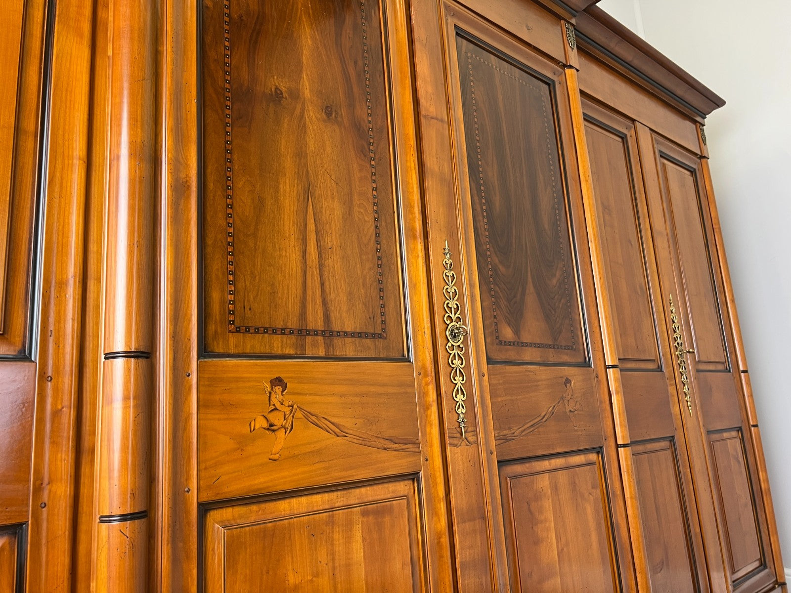 Wardrobe Vintage French Ehalt Six Door Carved Armoire Cabinet LOT 611213
