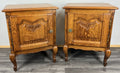 Pair of Bedside Tables Vintage French Louis Oak  Nightstands Cabinets LOT 44421