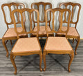 Chairs Vintage French Louis XVI Style Oak Upholstered Set of 5 Carved LOT 44020