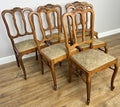 Dining Chairs Vintage French Louis Style Oak Set Upholstered Seats LOT 48851