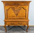 Cabinet Vintage French Style Oak Carved Sideboard with Drawer LOT 37571