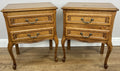 Pair of  Bedside Tables Vintage French Louis Oak Nightstands Cabinets LOT 48641