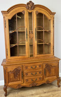 Bookcase Vintage French Louis XVI Oak Display Cabinet Carved Sideboard LOT 62850