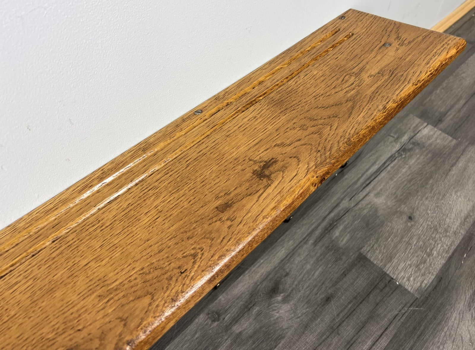 French Vintage Coat Rack Oak 6 Hooks Wall Shelf Carved Coat Hanger LOT 44346