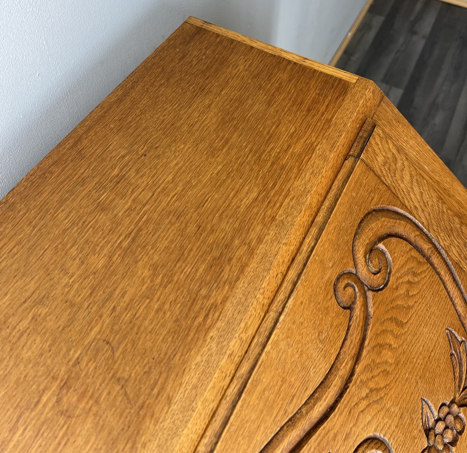 Secretaire Writing Desk Vintage French Louis Oak Rare Bureaux Cabinet LOT 448813